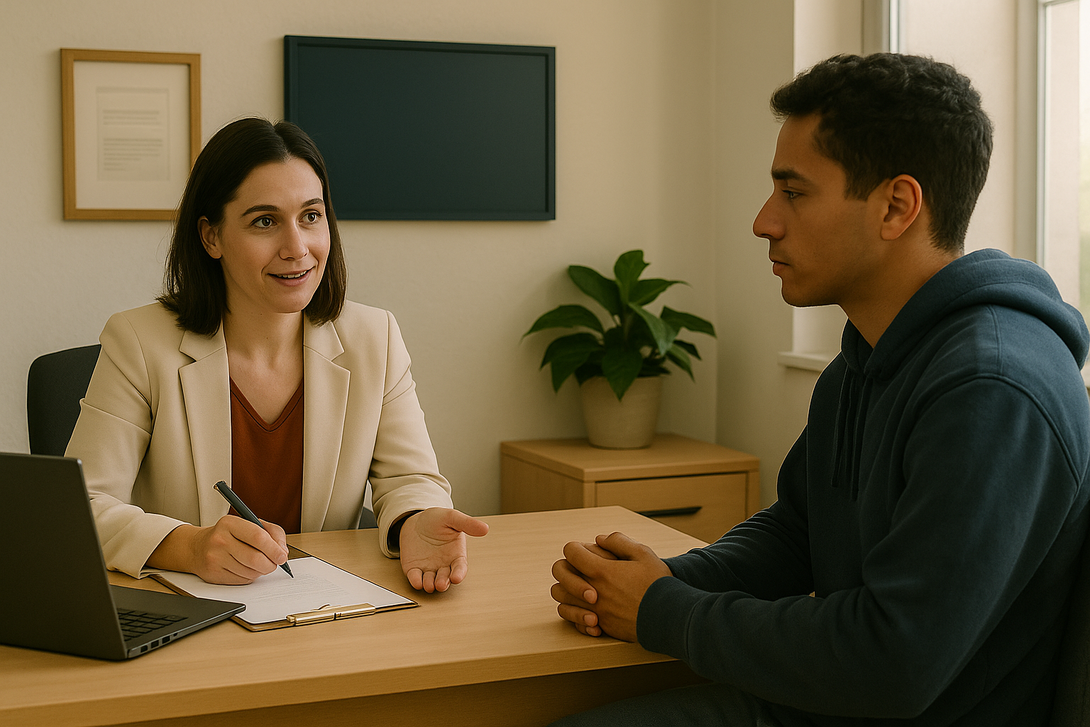 Jovem em tratamento terapêutico